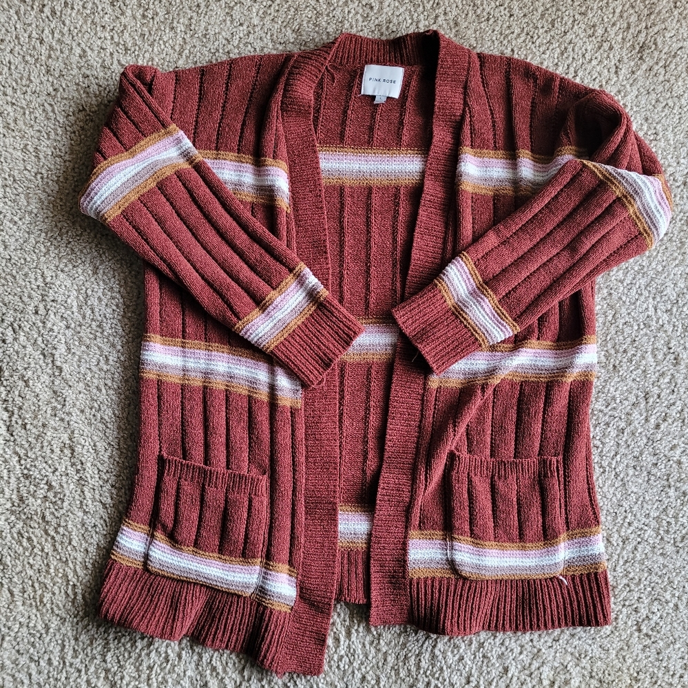 Burgundy stripped cardigan